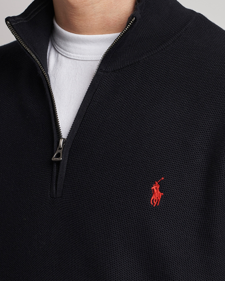 Men | Sweaters & Knitwear | Polo Ralph Lauren | Textured Half-Zip Black