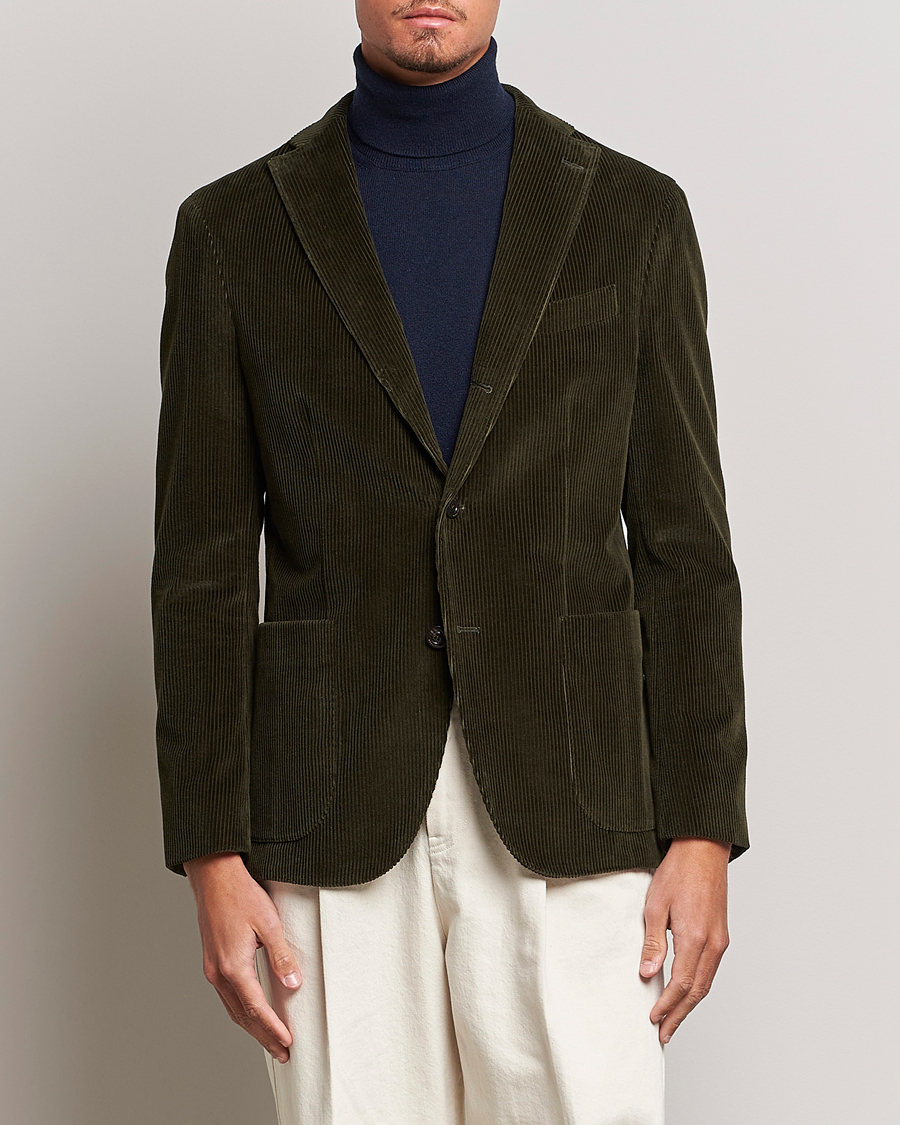 Men | Blazers | Boglioli | K Jacket Corduroy Blazer Dark Green