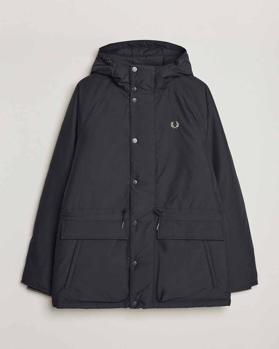 Men | Coats & Jackets | Fred Perry | Padded Zip Through Parka Black