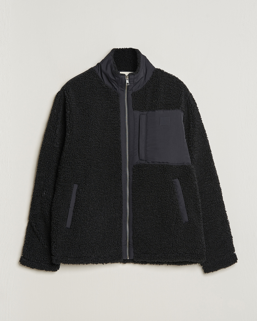 Men | Sweaters & Knitwear | GANT | Sherpa Fleece Full Zip Black