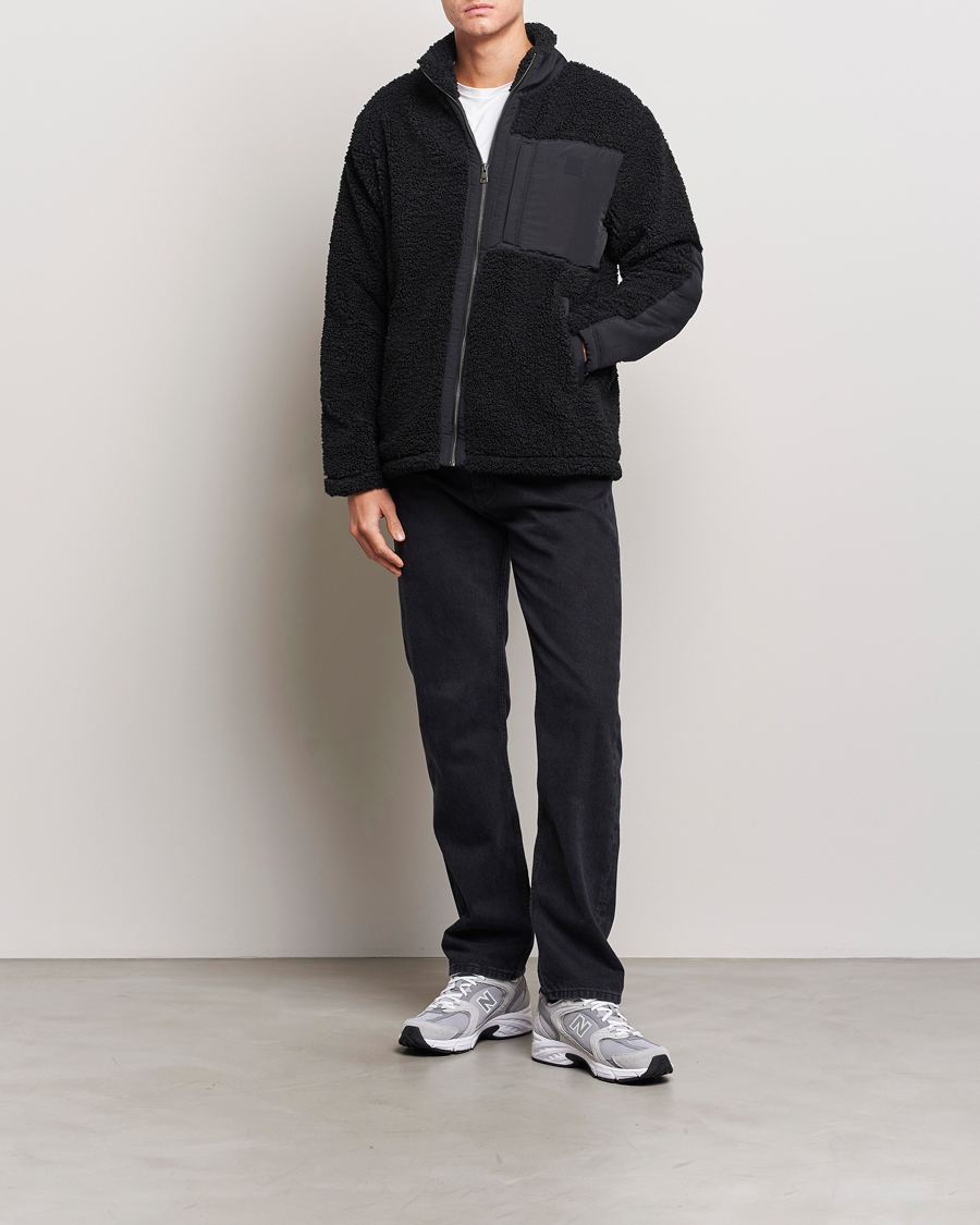 Men | Sweaters & Knitwear | GANT | Sherpa Fleece Full Zip Black