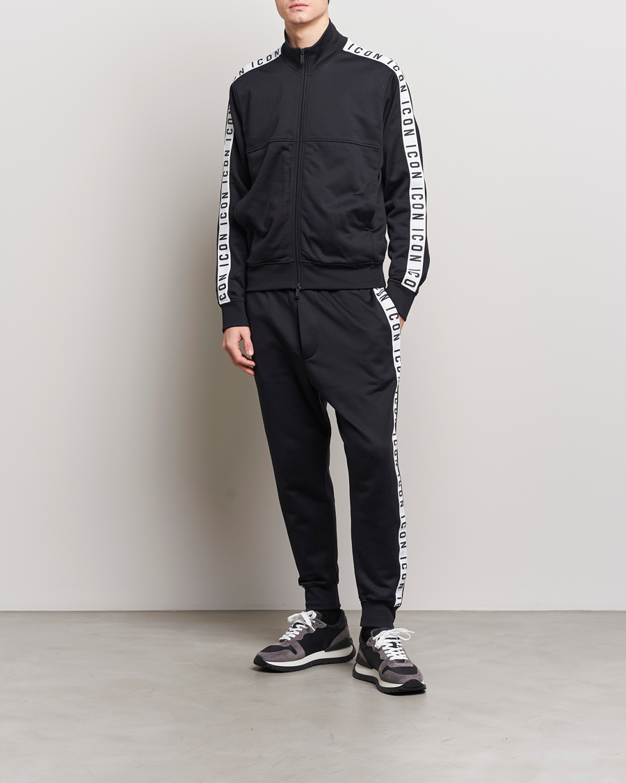 Men | Sweaters & Knitwear | Dsquared2 | Dean Sport Full Zip Track Jacket Black