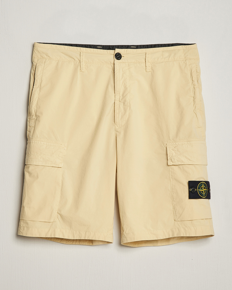 Men | Shorts | Stone Island | Stretch Cotton Tela Regular Fit Cargo Shorts Beige