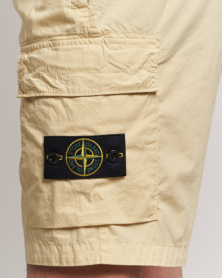 Men | Shorts | Stone Island | Stretch Cotton Tela Regular Fit Cargo Shorts Beige