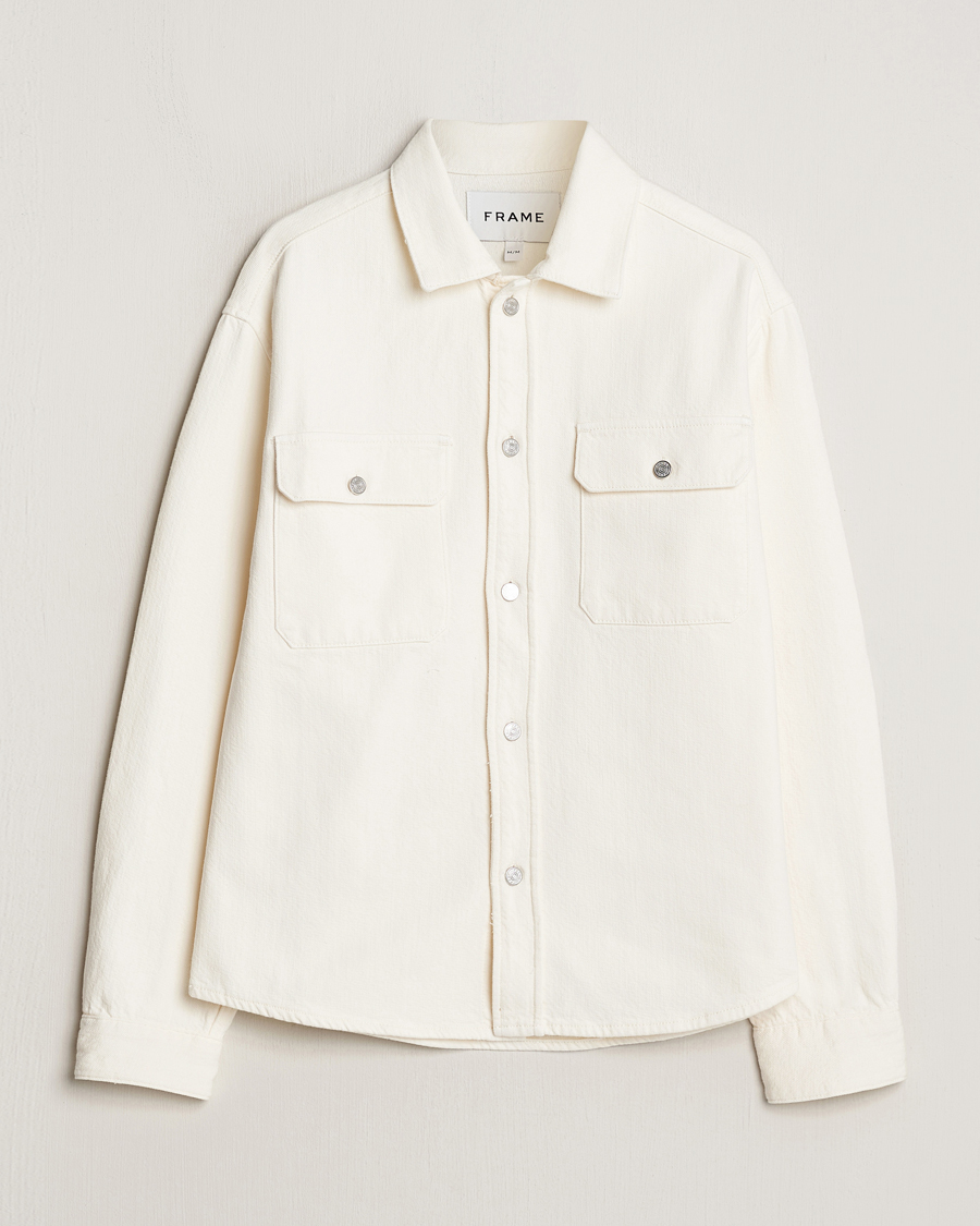 Men | Shirts | FRAME | Textured Terry Overshirt Off White