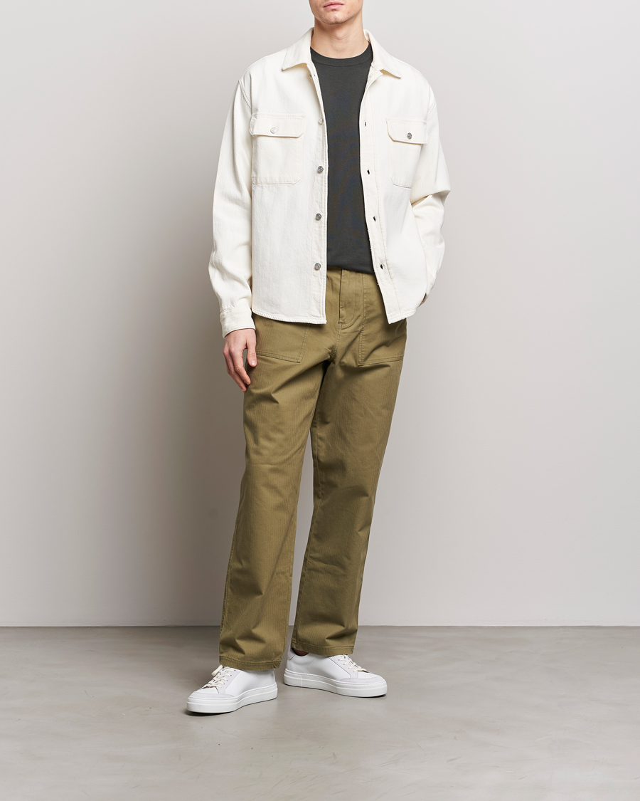 Men | Shirts | FRAME | Textured Terry Overshirt Off White