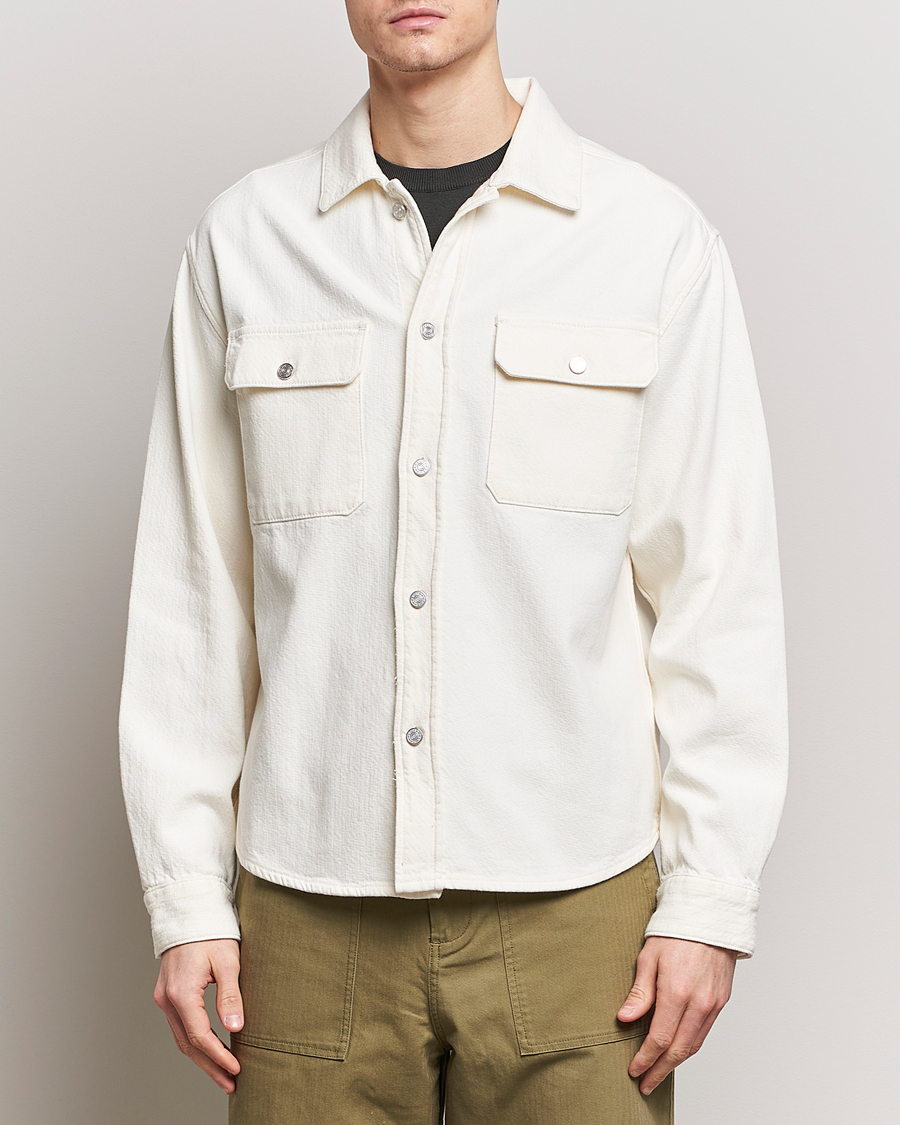 Men | Shirts | FRAME | Textured Terry Overshirt Off White