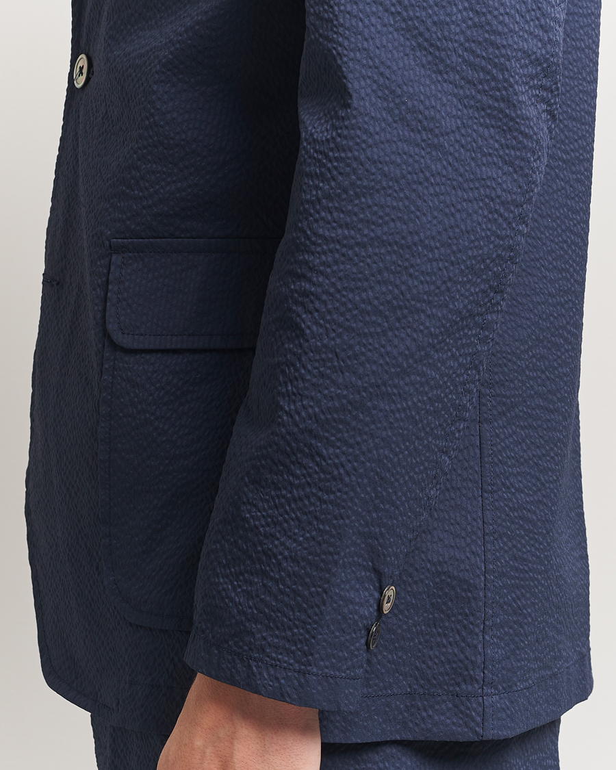 Men | Blazers | BEAMS PLUS | Seersucker Blazer Navy
