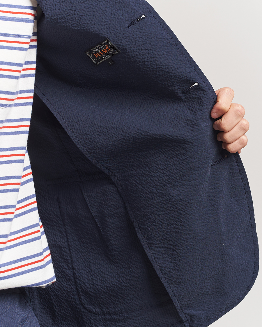Men | Blazers | BEAMS PLUS | Seersucker Blazer Navy