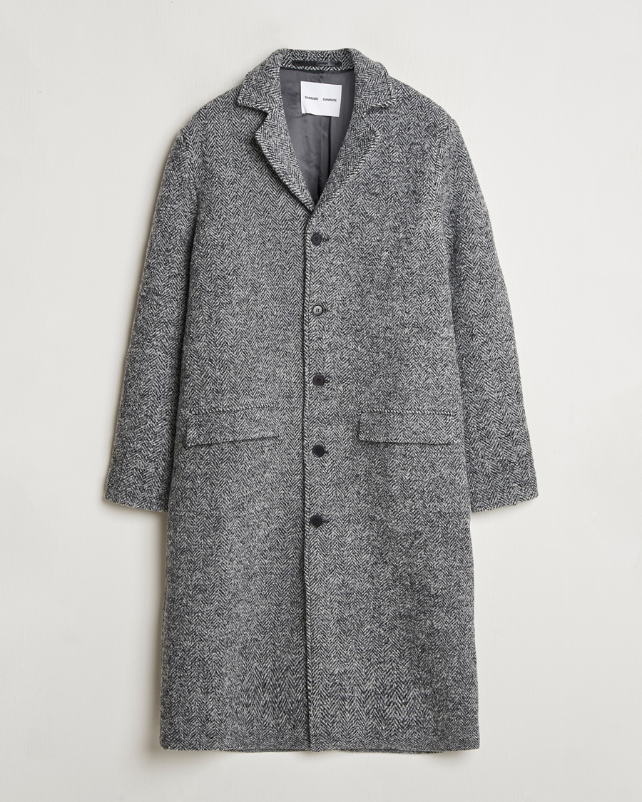 Men | Coats & Jackets | Samsøe Samsøe | Tefsa Wool Coat Black Melange