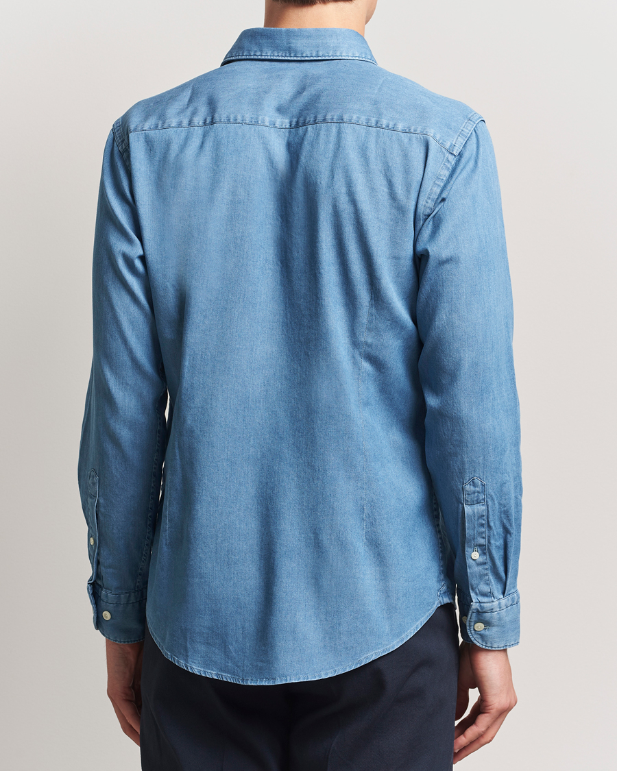 Men | Shirts | Eton | Slim Fit Denim Shirt Mid Blue