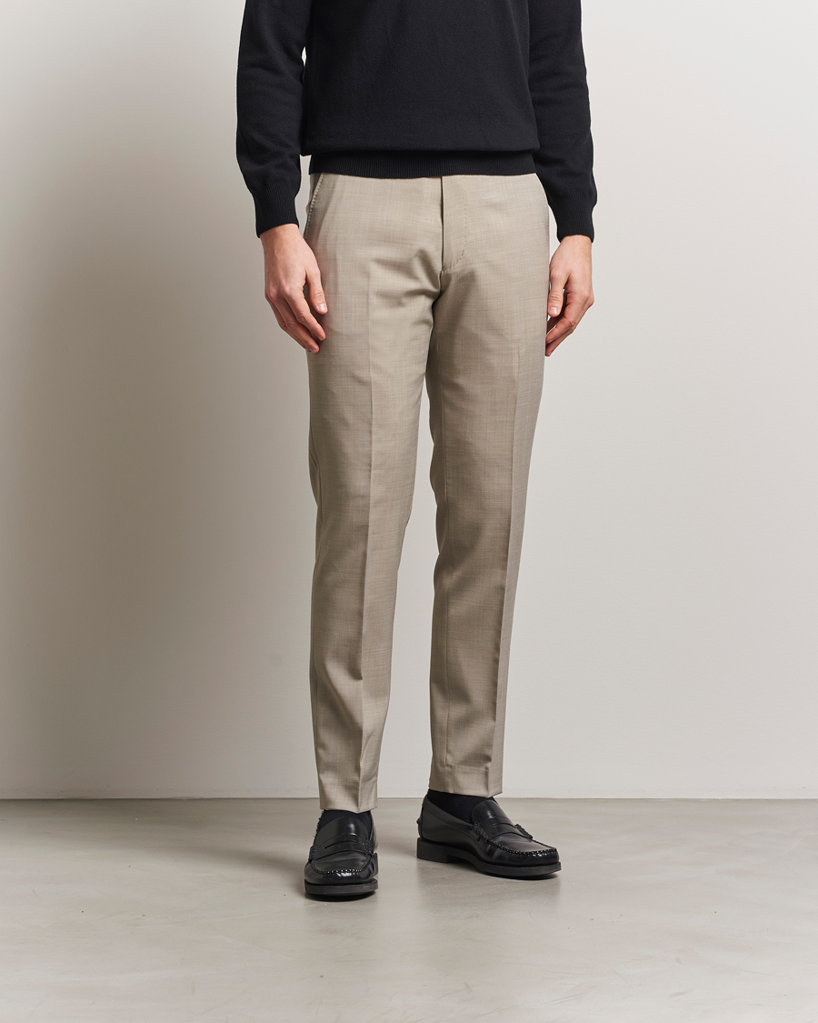 Men | Trousers | Tiger of Sweden | Tenuta Wool Trousers Sand