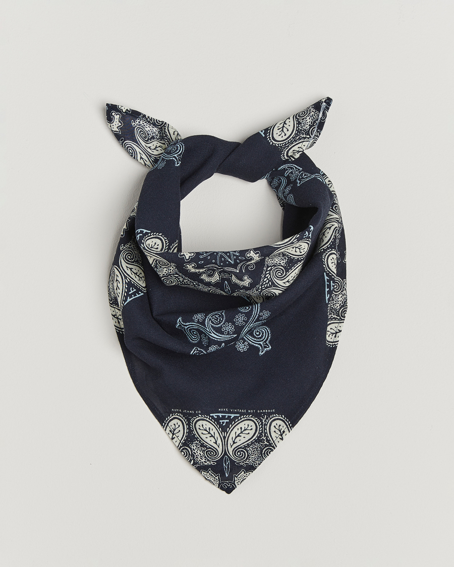 Men | Dress Scarves | Nudie Jeans | Ingrid Paisley Bandana Navy