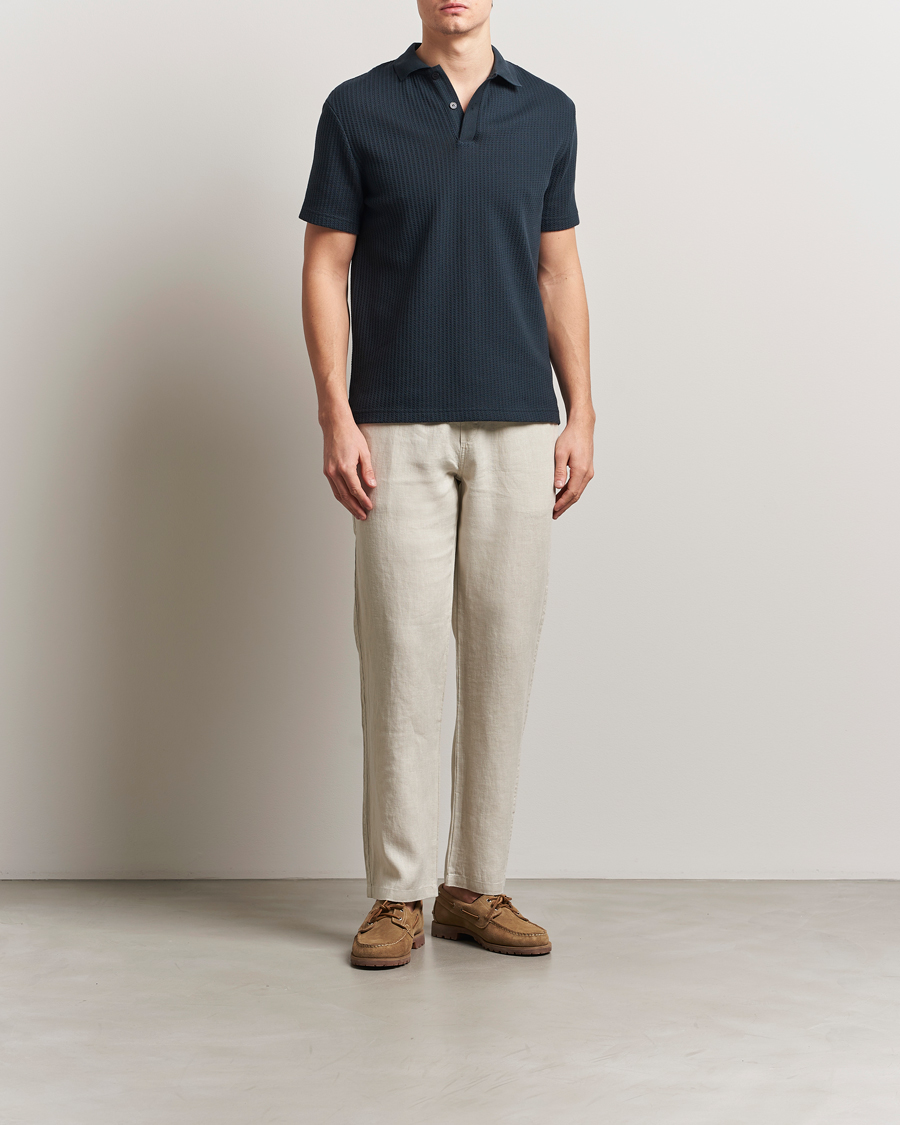 Men | Polo Shirts | Samsøe Samsøe | Jase Structured Knitted Polo Salute Navy