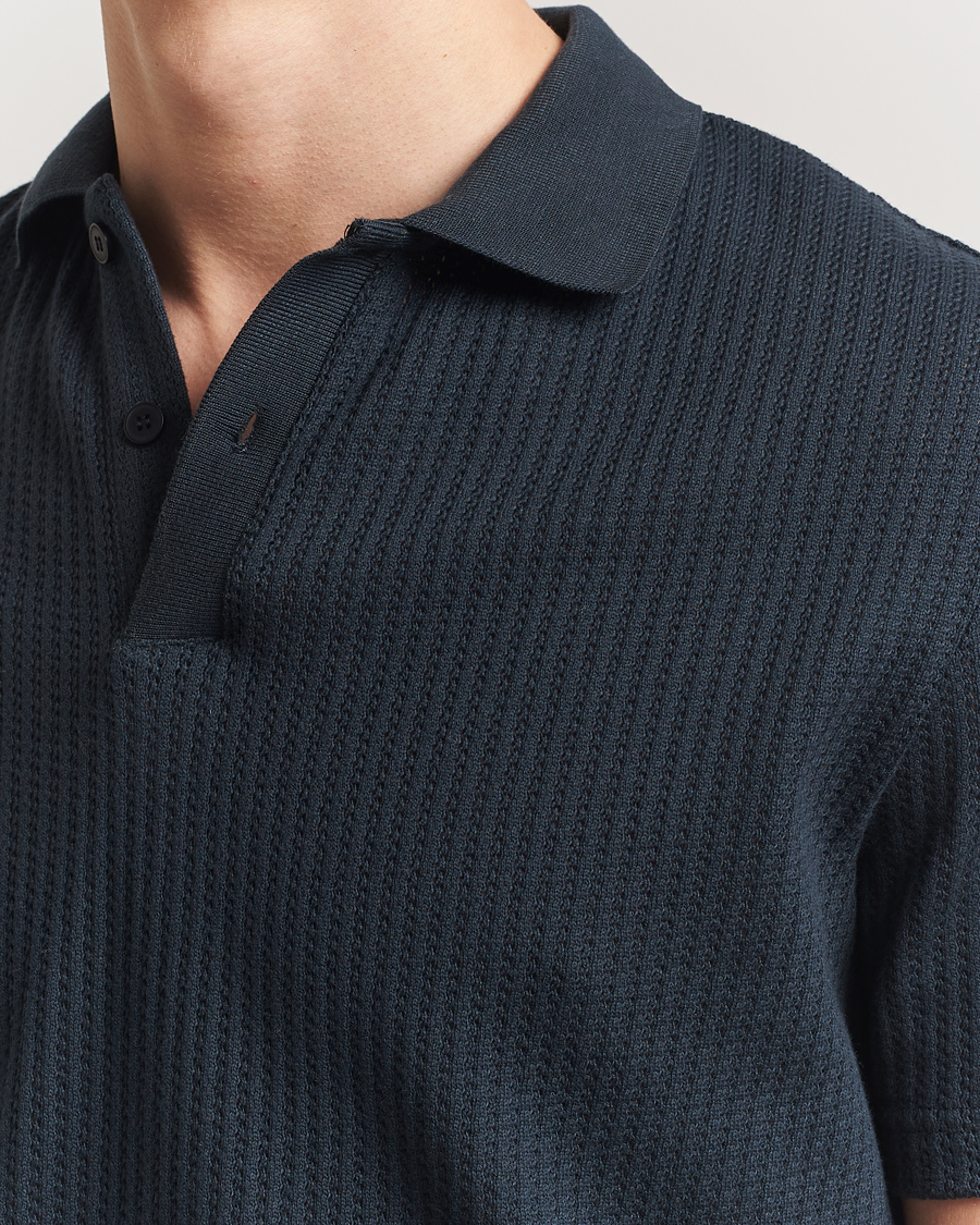 Men | Polo Shirts | Samsøe Samsøe | Jase Structured Knitted Polo Salute Navy