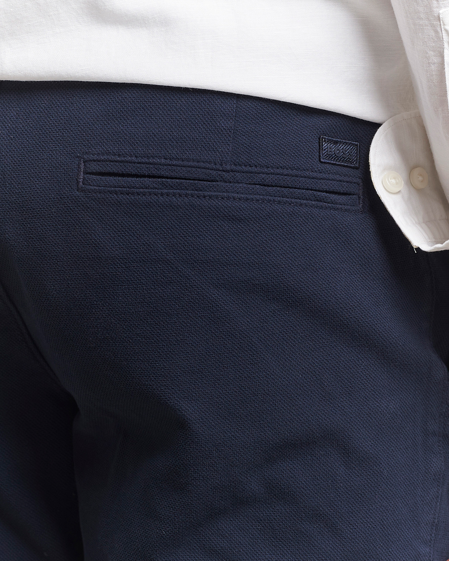 Men | Shorts | BOSS BLACK | Slice Structured Cotton Shorts Dark Blue