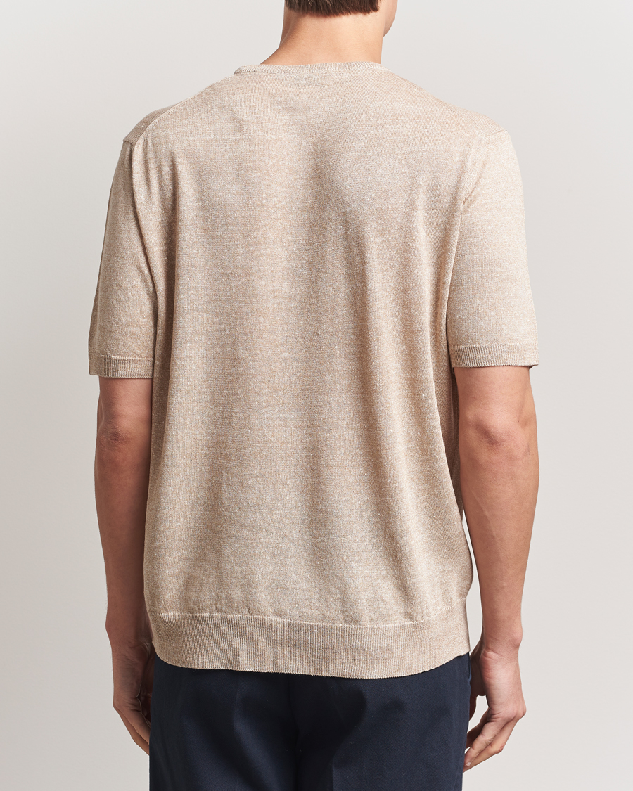 Men | T-Shirts | Morgano | Linen/Cotton T-Shirt Beige
