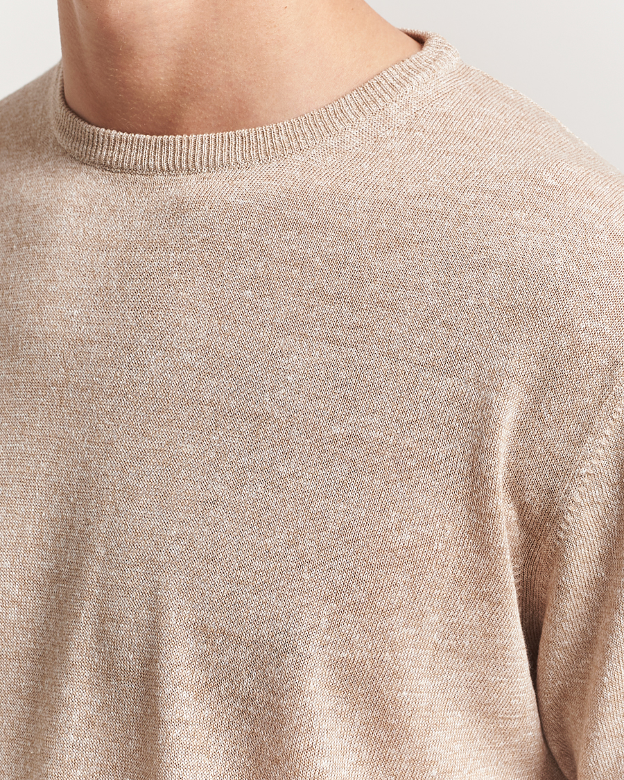 Men | T-Shirts | Morgano | Linen/Cotton T-Shirt Beige