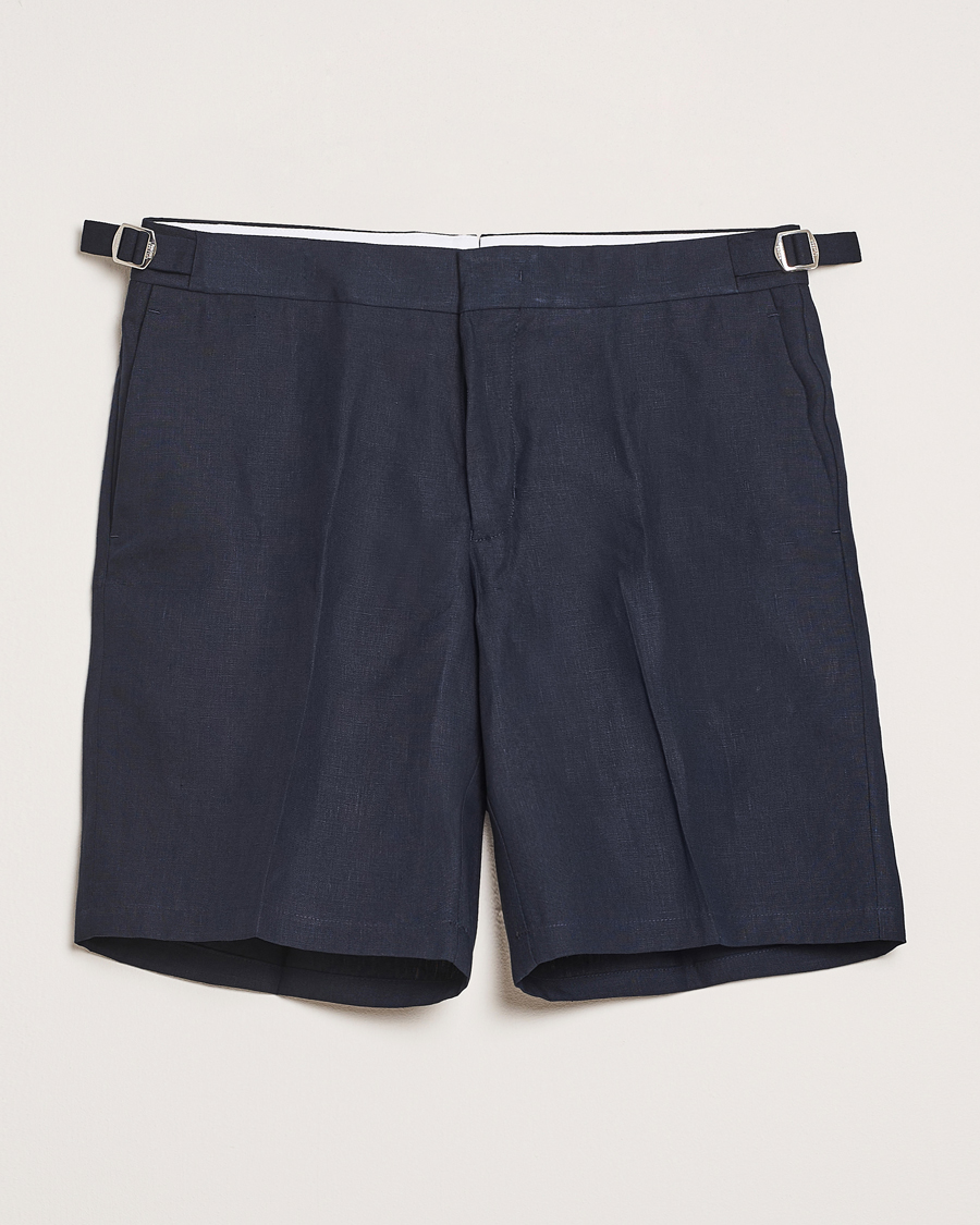 Men | Shorts | Orlebar Brown | Norwich Italian Linen Shorts Night Iris