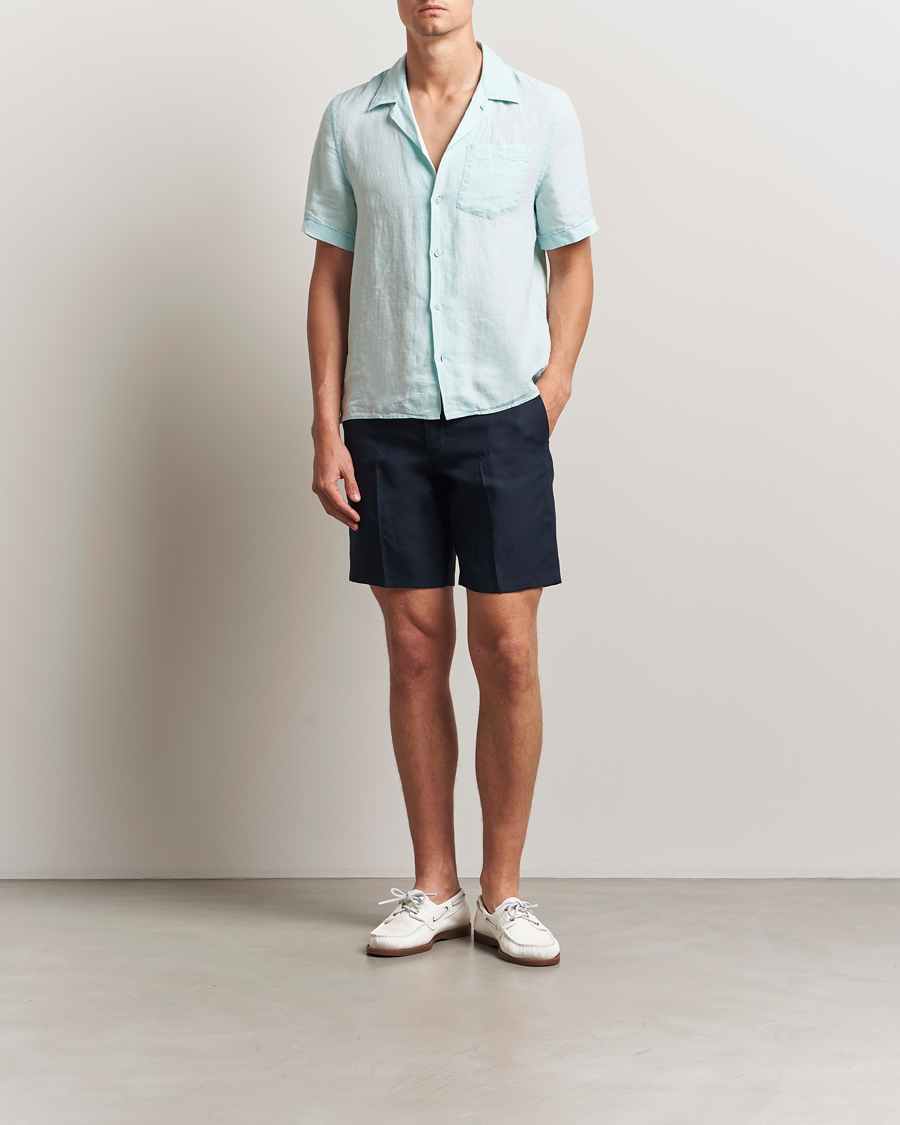 Men | Shorts | Orlebar Brown | Norwich Italian Linen Shorts Night Iris
