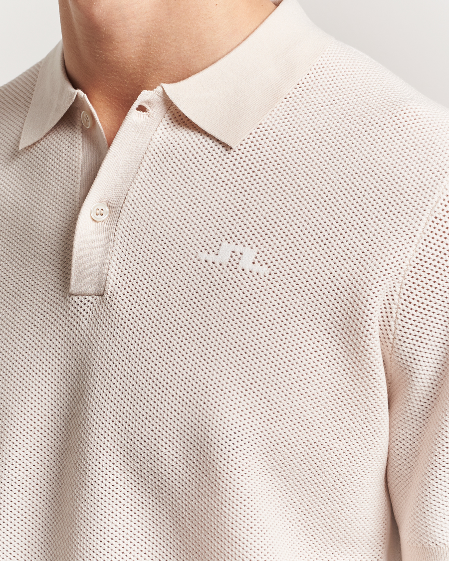 Men | Polo Shirts | J.Lindeberg | Reymond Structure Knit Polo Moonbeam