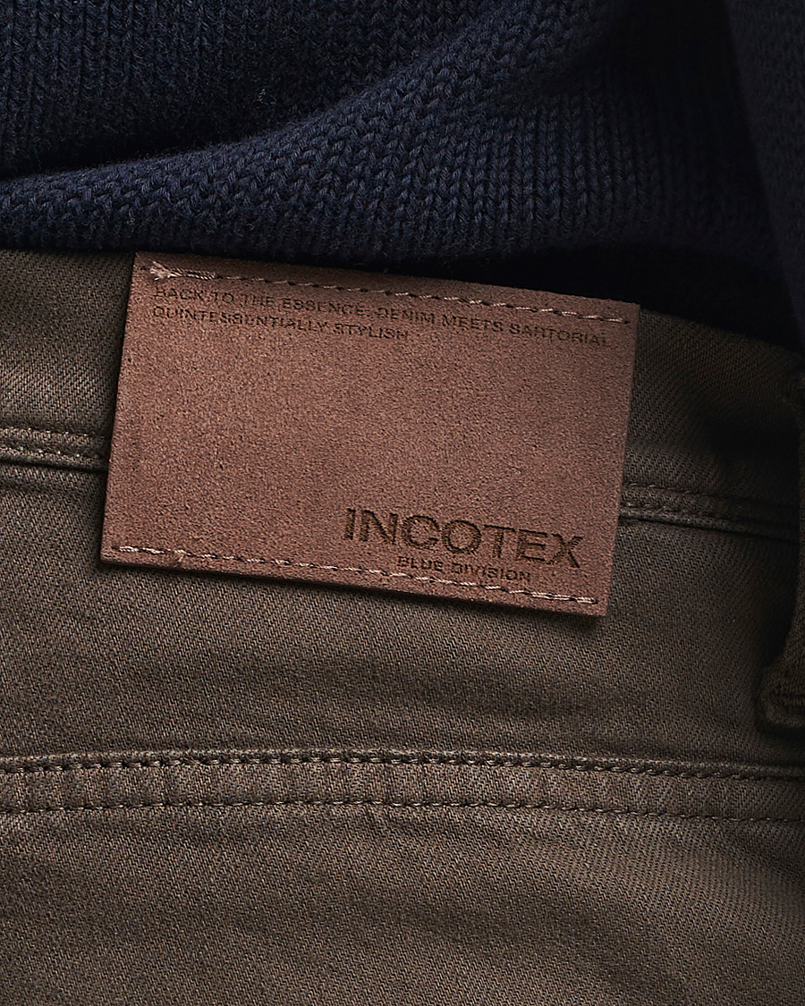 Men | Trousers | Incotex | 5-Pocket Cotton Stretch Pants Dark Brown